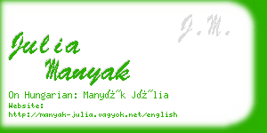 julia manyak business card